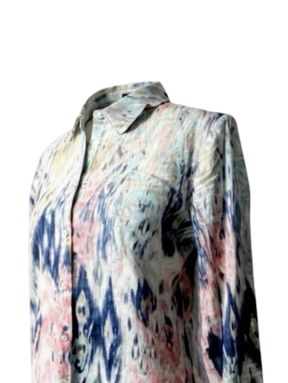 Chico's Women's No-Iron Paisley Print Long-Sleeve Shirt. Size 0 - Picture 8 of 10
